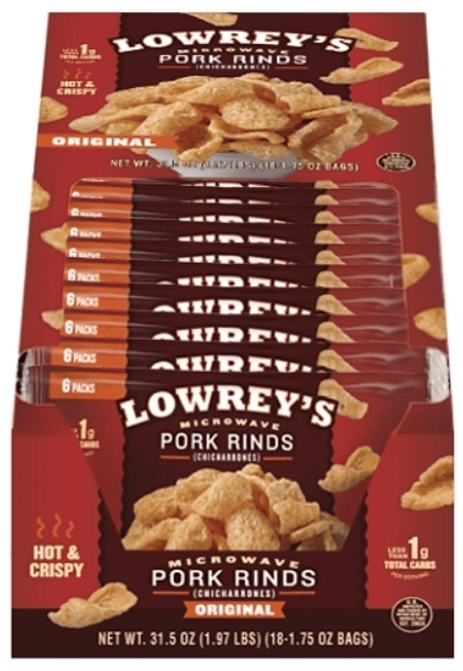 Us - Lowreys Microwave Pork Rinds - Original 1.75oz (49g) x 18 units