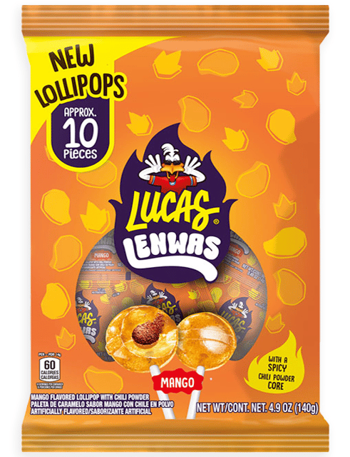LUCAS - LENWAS - MANGO LOLLIPOPS 4.9oz (140g) x 6 units