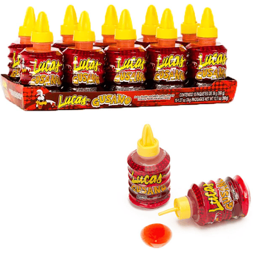 Mexican Lucas Gusano - CHAMOY 1.21oz X 10 UNITS