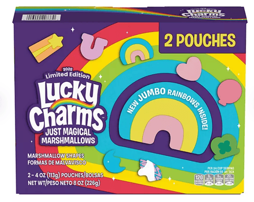 CASE - Lucky Charms Just Magical Cereal Marshmallows - Limited Edition 4 OZ (113g) x 4 BOXES ( 8 Pouches)