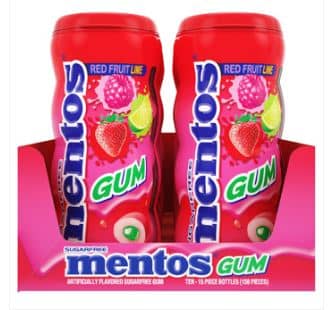 Sugar Free Mentos Gum Bottle Red Fruit & Lime 1oz(28g) x 10 Units