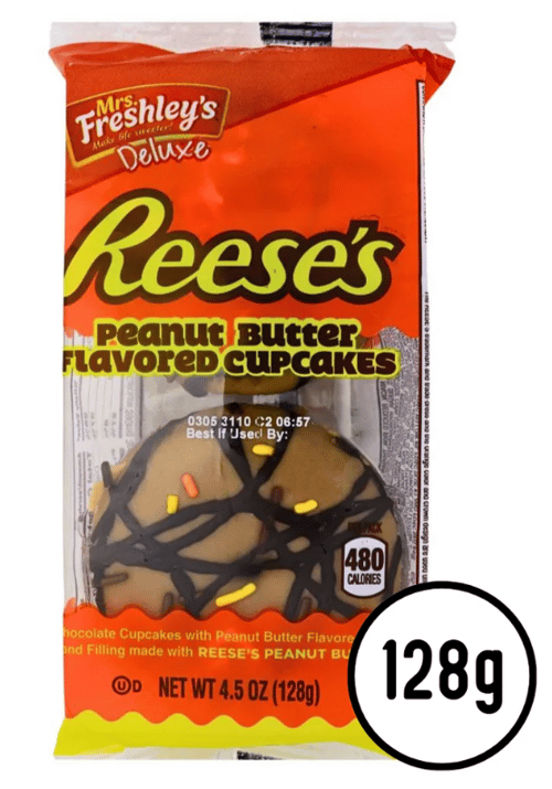 US - Mrs. Freshley's Reeses PB - Chocolate Cupcakes 4.5Oz (128g) x 6 units (BEST BEFORE 27 OCTOBER,2025)
