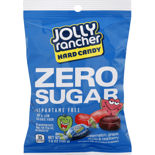 (S7-10) Sugar Free - Jolly Rancher Hard Asstd Peg Bag 3.6oz 12 units