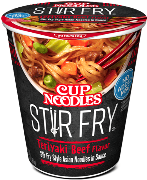 Nissin Cup Noodles - Stir Fry Noodles - Teriyaki Beef Flavor 3 oz (85g) x 6 units