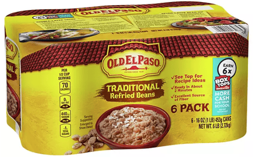 Old El Paso Traditional Refried Beans 16 OZ (453G) X 6 CANS