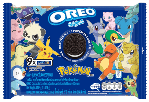 Asia - Oreo - Pokemon - ORIGINAL VANILLA Flavour (9PKx27.6g) x 12 Bags (Best Before December 21, 2024)