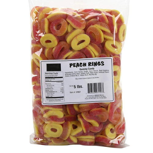 Kervan Bulk Peach Ring Gummies 5 Lb Québec Candy
