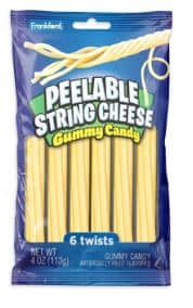 Mexico - Frankford Peelable String Cheese Gummy Candy Peg Bag - 4oz (113g) x 12 Units