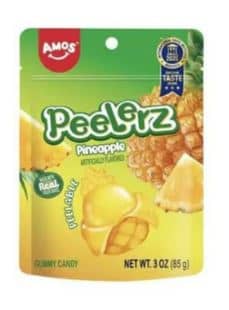 China - Amos Peelerz Gummy Pineapple - 3oz(85g) x 24 Units
