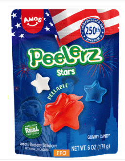 Amos Peelerz Gummy Sub Bag - STARS 6oz(170g) x 12 Units
