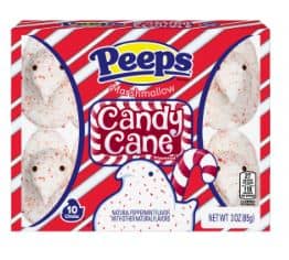 XMAS - CASE - 10PK Peeps Chicks Marshmallow Candy Cane - 3oz (85g) x 24 Units