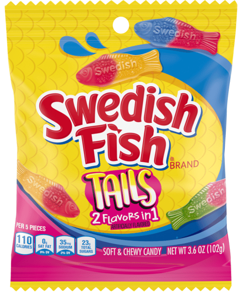 Canada - Swedish Fish  Big Tails Peg Bag - 3.6oz (102g) x 12 Units