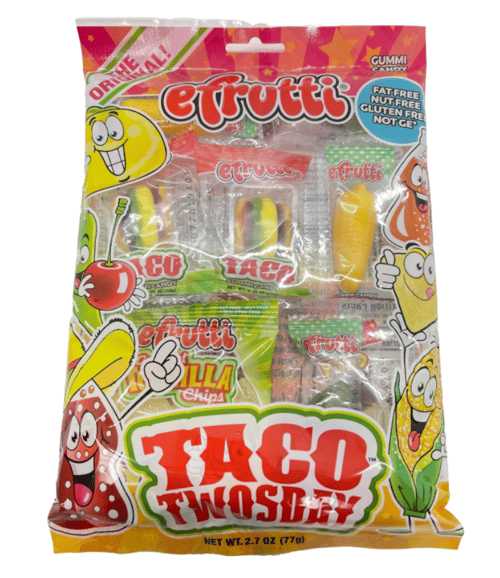 China - efrutti Taco Twosday Shelf Gummi Theme PEG Bag 2.70z x 12 units