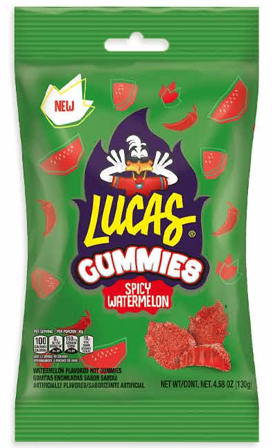 Mexico - Peg Bag - Lucas Spicy - Watermelon Gummies 4.58oz (130g) x 12 units