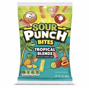 US -Peg Bag - Sour Punch Tropical Bites 5oz (142g) x 12 units