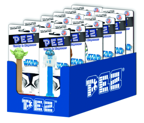 US - PEZ BLISTER - Star Wars - Clone Wars x 12 units (Displayer May Not Be Included)