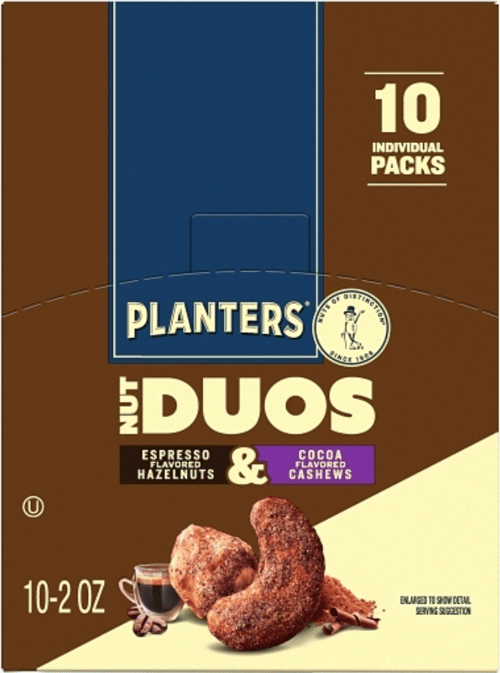 US - Planters Nut Duos - Cocoa Bean Cashew Espresso Hazelnut 2oz (57g) x 10 units