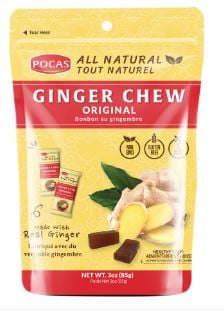 China - POCAS GINGER CHEW ORIGINAL 3oz (85g) x 24 Units