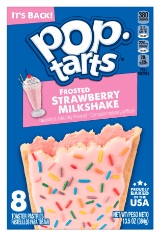 Cool - Pop Tarts - STRAWBERRY MILKSHAKE (8 Toasters) 13.50oz (384g) x 1 Box (Boxes with minor damage due to shipping)