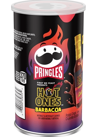 US -  Case - Chips - Pringles - HOT ONES - Barbacoa 2.5oz (71g) x 12 units