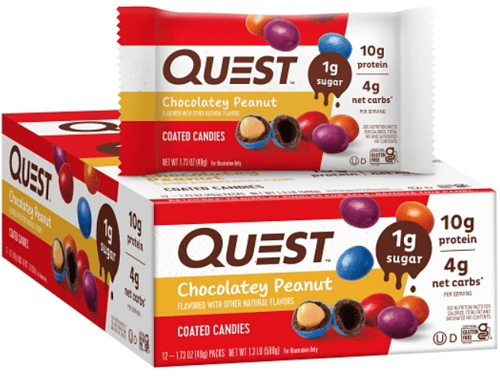 US - Quest - Protein Bar - Chocolatey Peanut Coated Pieces 1.73oz (49g) x 12 units