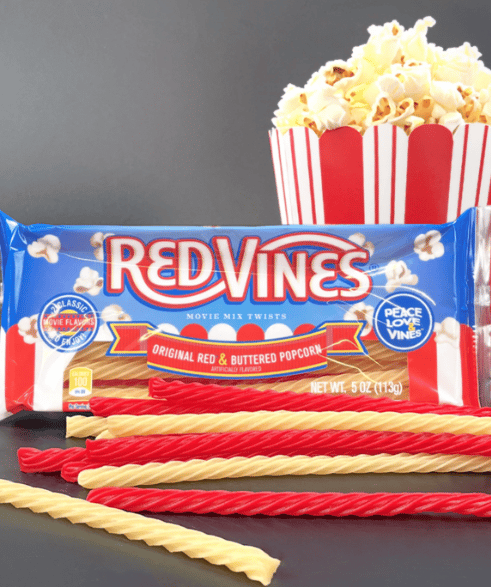 Red Vines Buttered Popcorn & Original Red Twists Tray 5oz(142g) x 9 Units