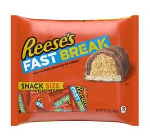 Halloween - Single Reese FAST BREAK Snack Size Bar Laydown Bag - 10.1oz (286g) x 1 Bag