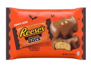 Halloween - SINGLE REESE Chocolate Peanut Butter Bats Snack Bar Laydown Bag - 9.6 oz(272g) x 1 Unit