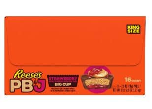 US - Reese's LE PB&J Strawberry Big Cup KING Size Bar - 2.8oz(79g) x 16 Units