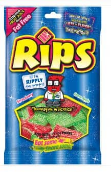 Thailand - Rips Bite-Size Pieces Peg Bag - Strawberry Green Apple 4oz(113g) x 12 Units