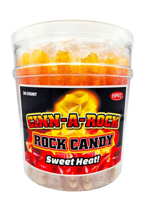 Espeez - Rock Candy On A Stick Jar (Wrapped) - CINN-A-ROCK - 36 Units