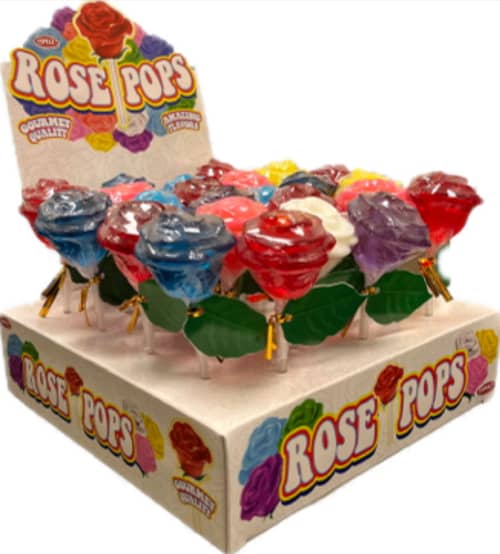 Espeez Rose Pops Candy 1.2OZ (34G) x 24 units