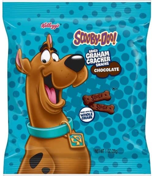 US - Case - Kelloggs Scooby-Doo Crackers - Chocolate Bones 1oz (28.35) x 40 units