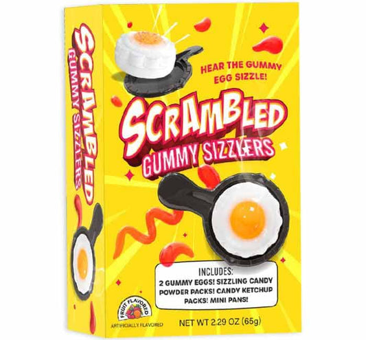 (S1-10) SCRAMBLED GUMMY SIZZLERS (GUMMY W POPPING CANDY) 2.29OZ (65G) X 12 UNITS