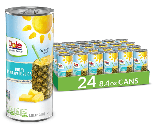 Beverage - Dole 100% Pineapple Juice 240ml x 24 cans (Buyer is responsible if drinks may leak during shipping and weather)