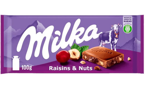 Germany - KRAFT Milka Milka Raisin & Nut Bar 90g x 23 units