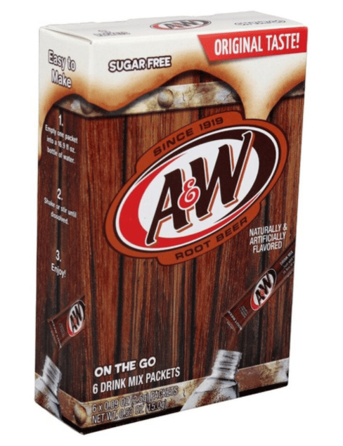 US - Drink Mix - CASE - On the Go - A&W Root beer Sugar Free (6 pockets) x 12 Boxes