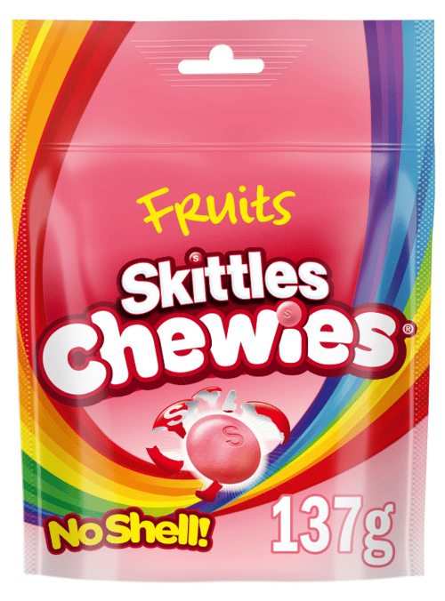 UK - Skittles - Chewies Fruits 137g x 16 units (Best Before April 08, 2025)