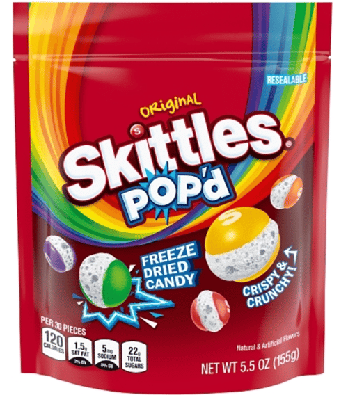 US - Skittles - Popd - Freeze Dried Original Stand Up Pouch 5.5oz (155g) x 8 units