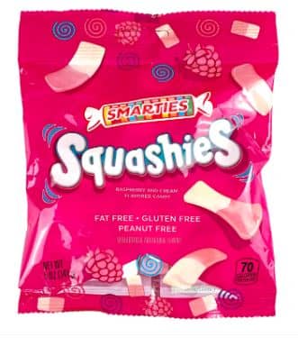 UK - Smarties Squashies Gummy - Peg Bag 5oz (142g) x 12 units