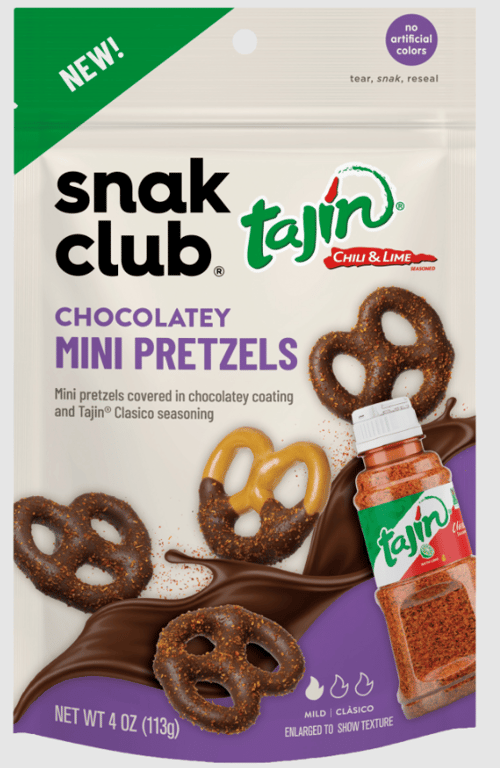 US - SNAK CLUB TAJIN - Chocolatey Mini Pretzel 4oz (113g) X 6 Units