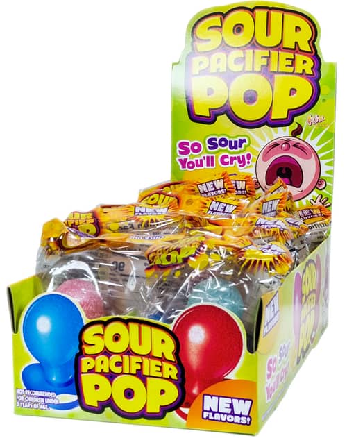 China - Flix Sour Pacifier Pop .8oz x 24 Units (2x12) Display Box