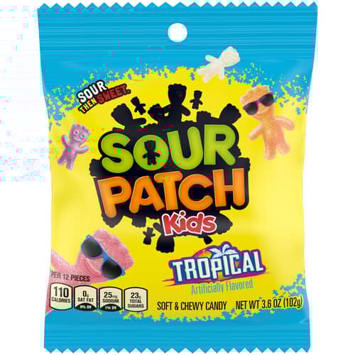 Turkey - Sour Patch Kids - TROPICAL Peg Bag 3.6oz x12 Units