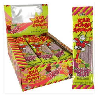 Sour Power Straws - Passion Fruit 1.75oz (50g) x 24 Units