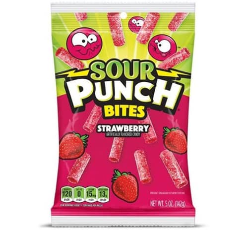 US -Peg Bag - Sour Punch Bites - Strawberry 5oz (142g) x 12 units