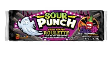 US - Halloween - Sour Punch Ghost Pepper Roulette Straws Tray - 3.2oz (91g) x 24 Units