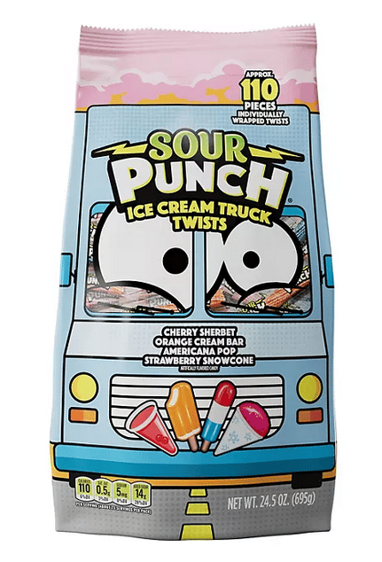 (S1-09) Sour Punch Ice Cream Truck Gusset 3" Twist  24.5oz(695g) x 110 units