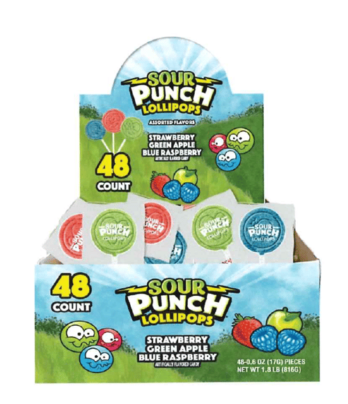US - Sour Punch Lollipops 17g x 48 units
