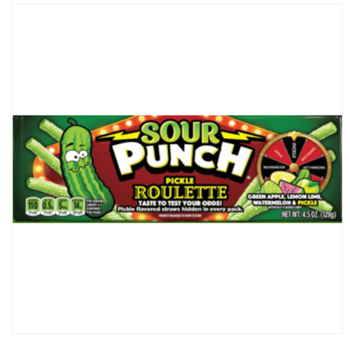 US - Sour Punch Pickle Roulette - King Size 4.5oz (128g) x 12 units