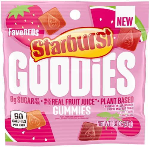 US - Starburst - Goodies Gummies - FAVE RED 1.8oz(51g) x 12 units